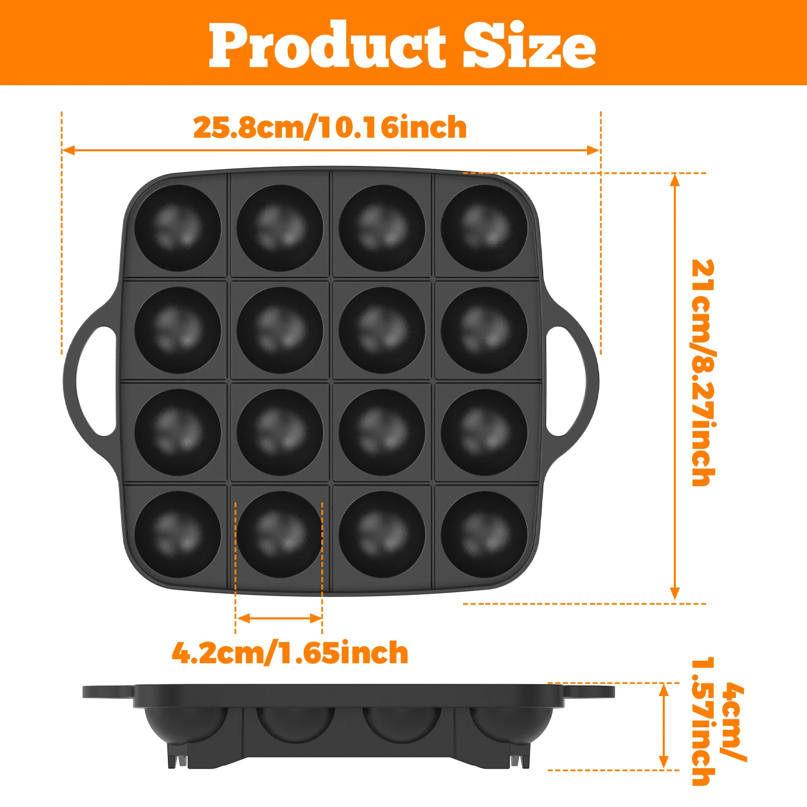 16 Holes Takoyaki Pan Cast Alu - Takoyaki Grill Plate recensione e prezzo