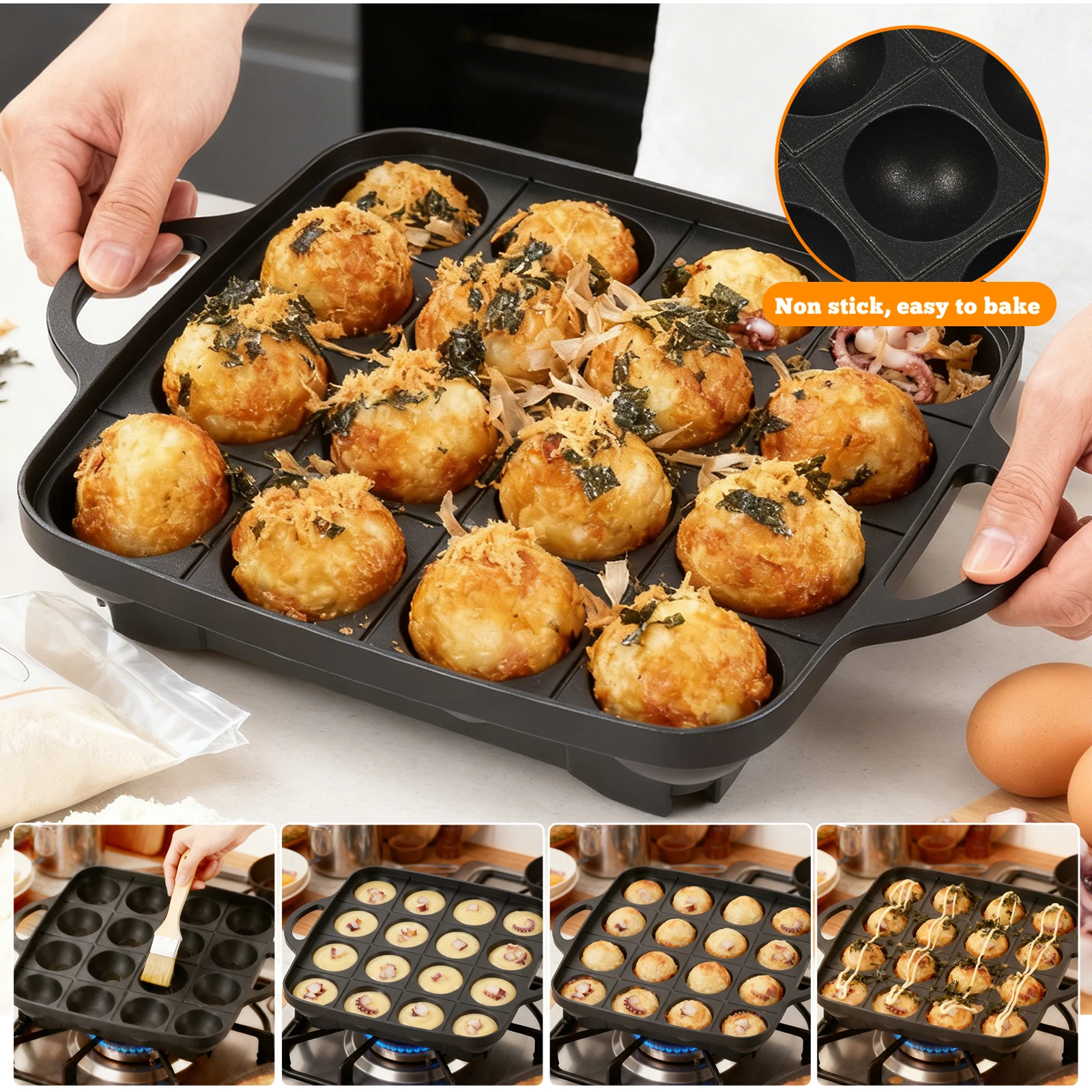 16 Holes Takoyaki Pan Cast Alu - Takoyaki Grill Plate recensione e prezzo