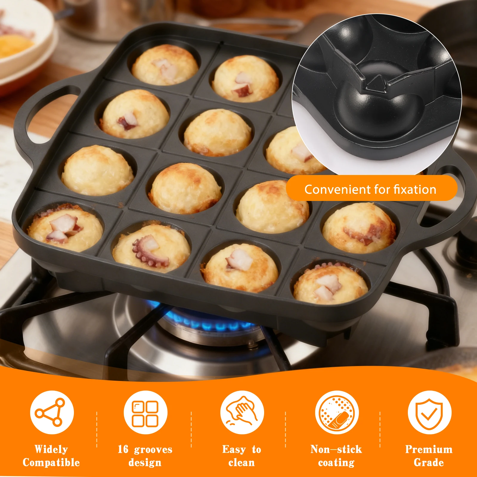 16 Holes Takoyaki Pan Cast Alu - Takoyaki Grill Plate recensione e prezzo