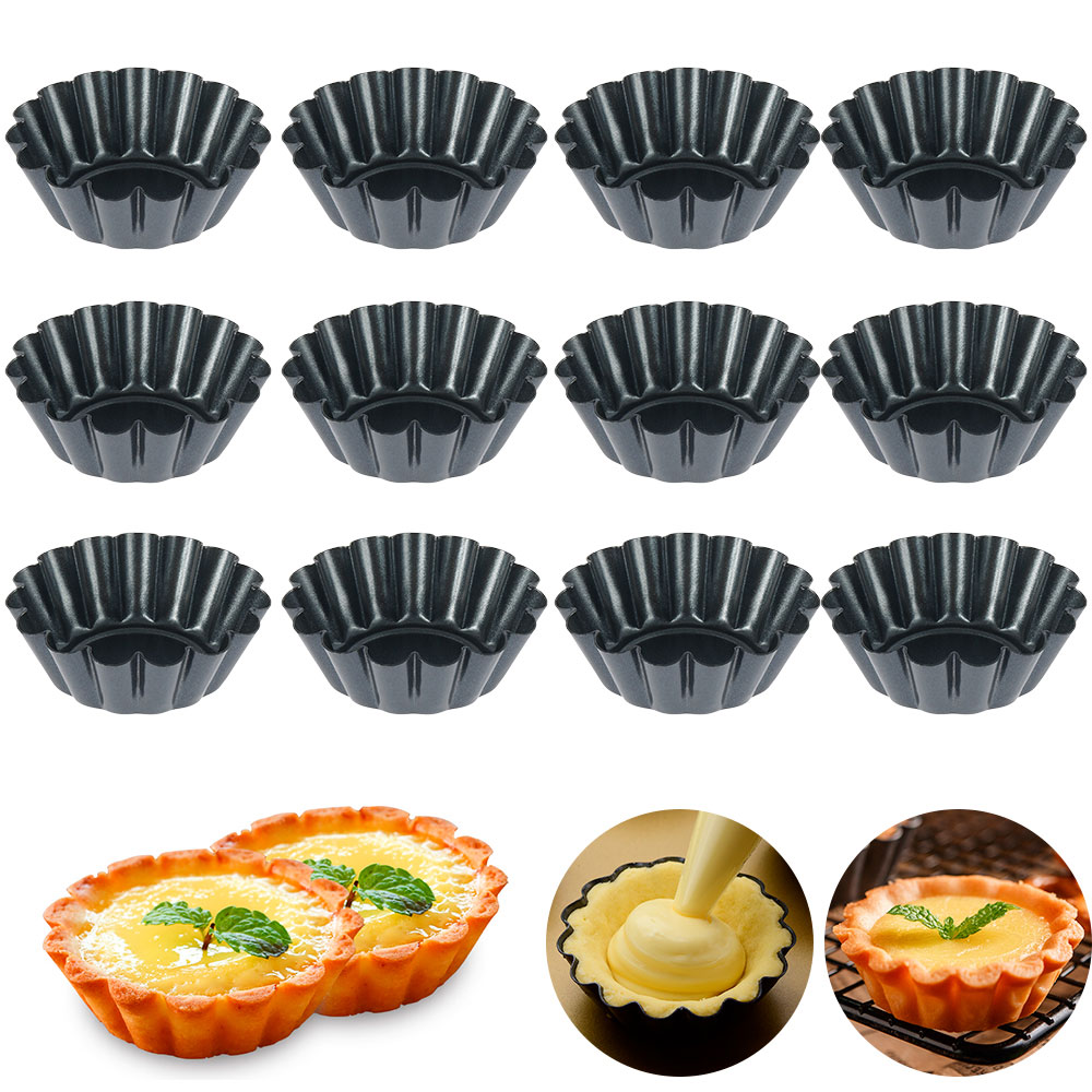 12Pcs Pan Mold Tart Quiche Fla - Egg Waffle Pan recensione e prezzo