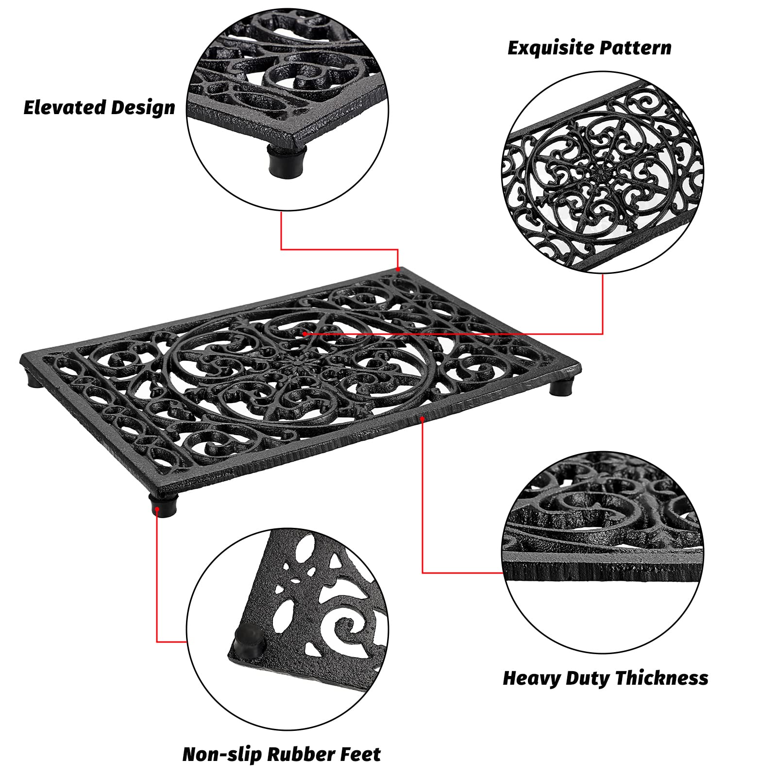 Rectangle Cast Iron Trivet Hea - Cast Iron Corn recensione e prezzo