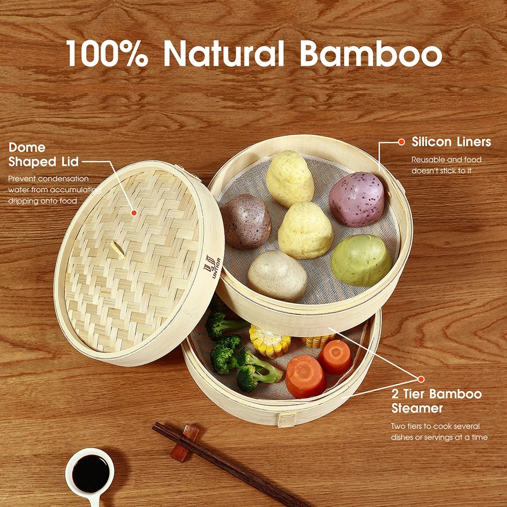 Bamboo Steamer Basket with Lid - Bao Steamer Bamboo recensione e prezzo
