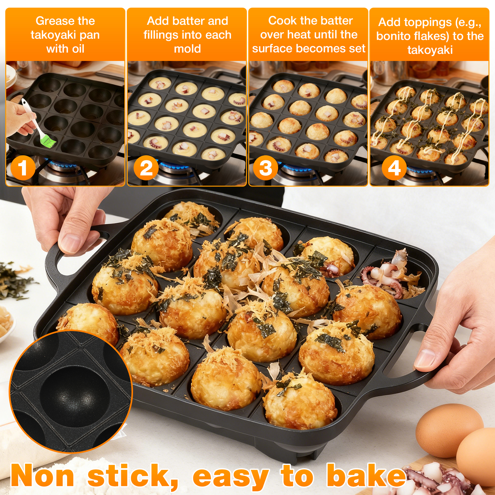 Takoyaki Pan 16 Hole Octopus B - Takoyaki Grill Plate recensione e prezzo