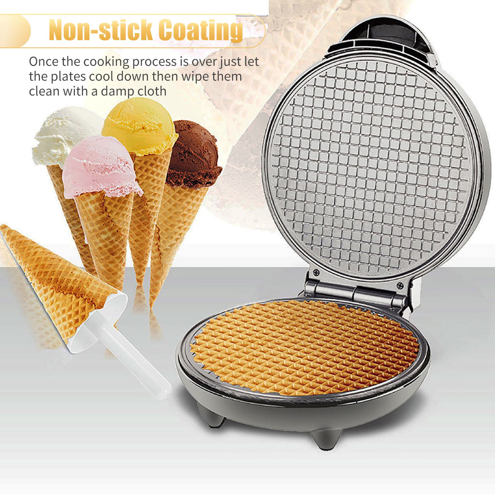 1200W Waffle Maker Nonstick Ba - Waffle Cone Maker recensione e prezzo