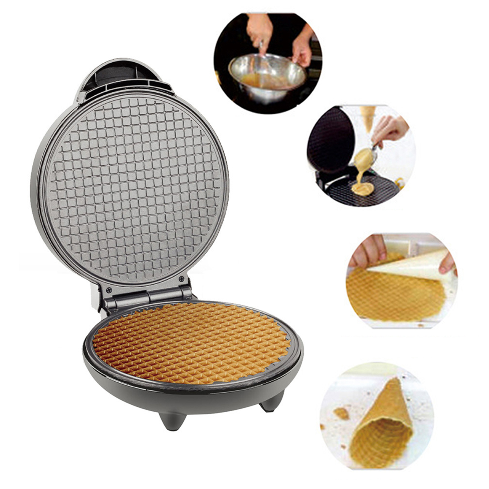 1200W Waffle Maker Nonstick Ba - Waffle Cone Maker recensione e prezzo
