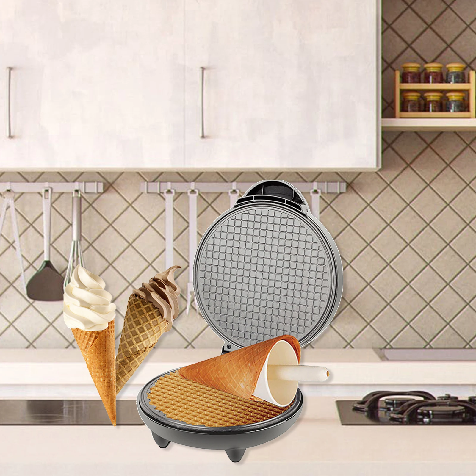 1200W Waffle Maker Nonstick Ba - Waffle Cone Maker recensione e prezzo
