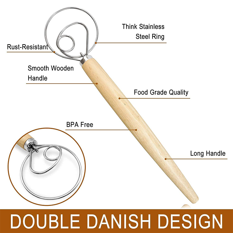 Large Hand Danish Dough Whisk  - Danish Pancake Pan recensione e prezzo