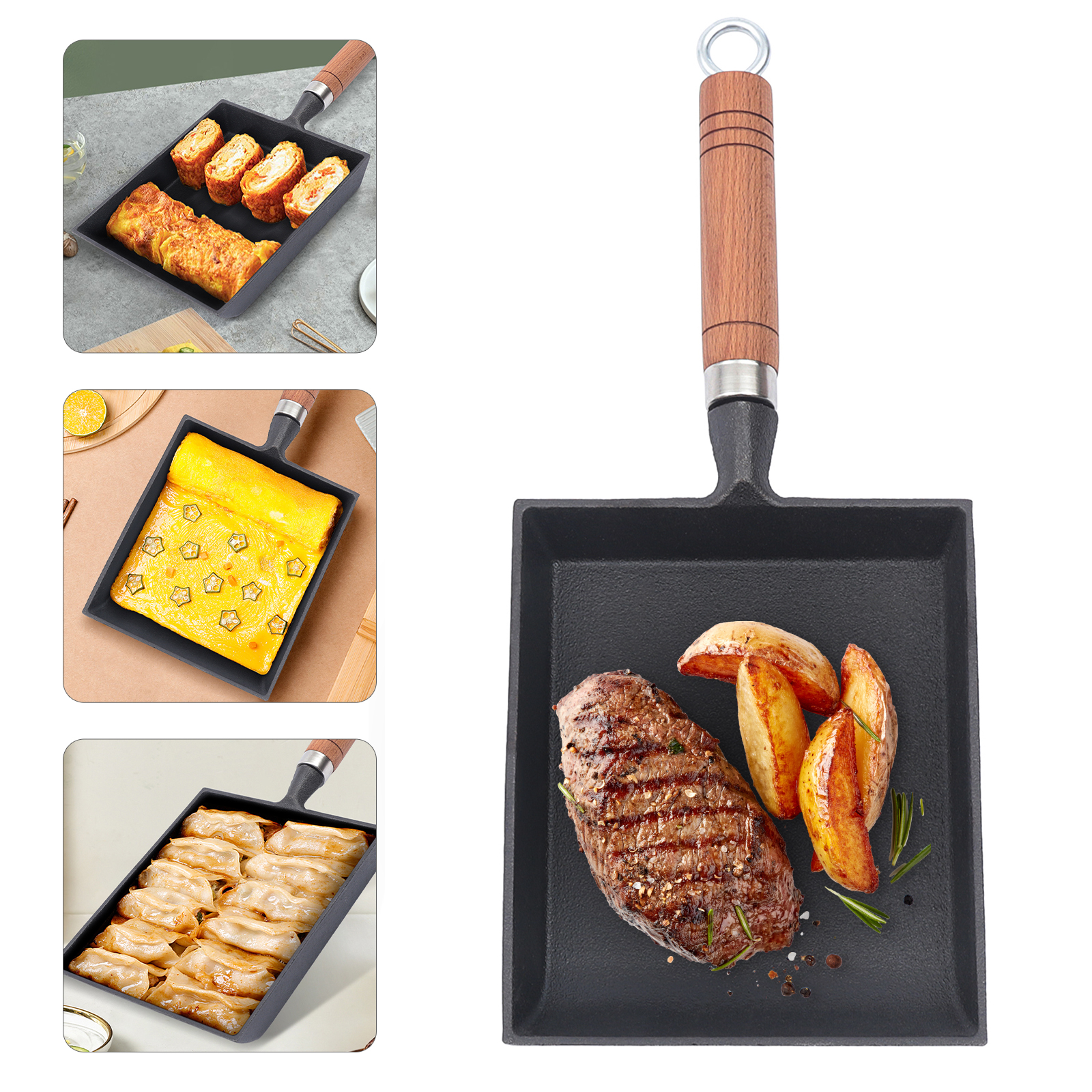1PCS Egg Fry Pan Square Cast I - Cast Iron Corn recensione e prezzo