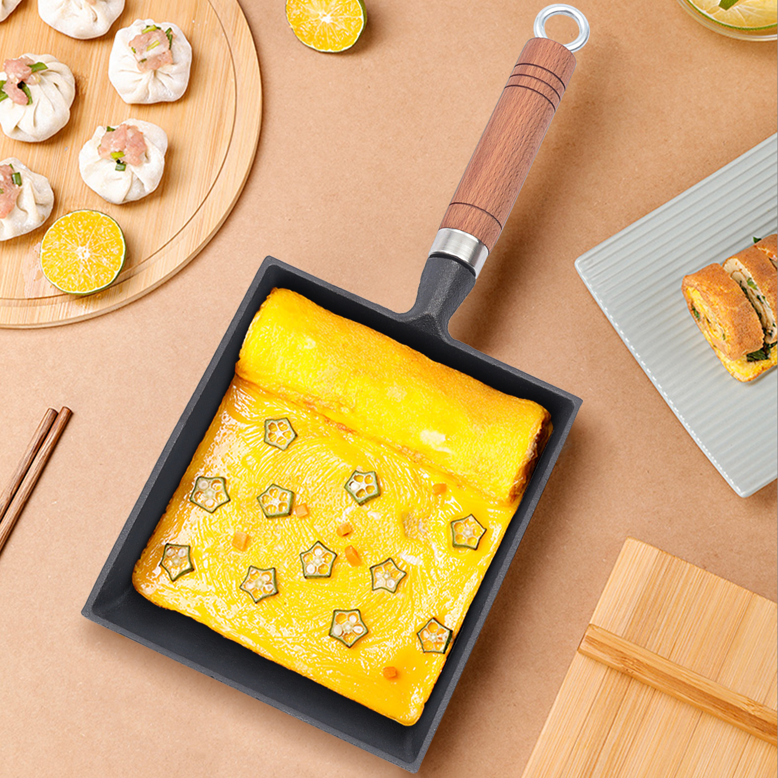 1PCS Egg Fry Pan Square Cast I - Cast Iron Corn recensione e prezzo