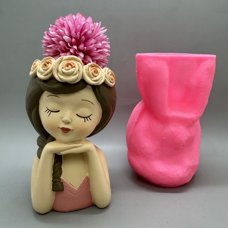 Cute girl flower pot silicone  - Potsticker Mold recensione e prezzo