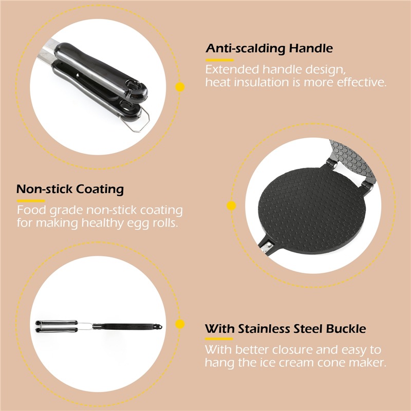 22cm Non-Stick Egg Roll Waffle - Waffle Cone Maker recensione e prezzo