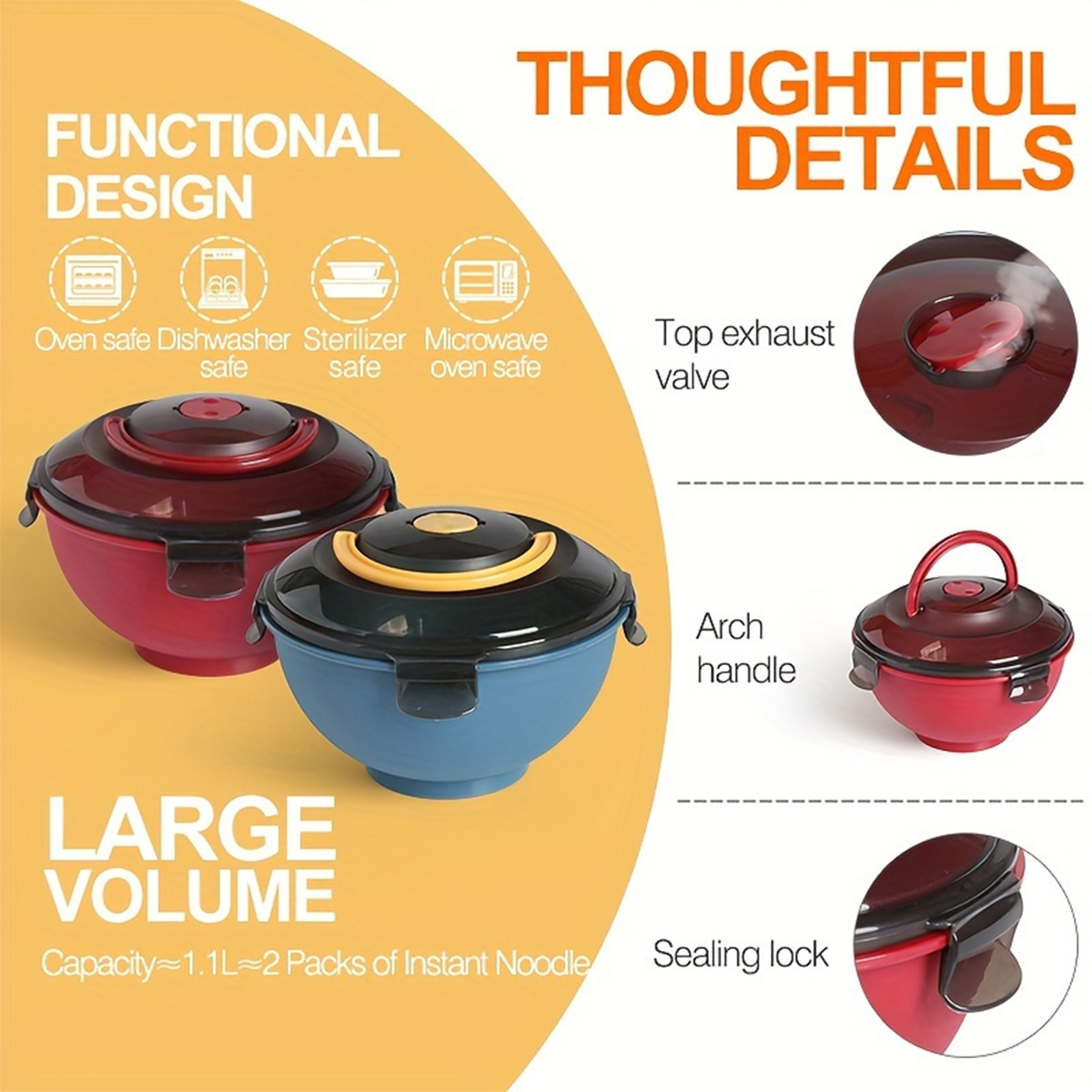 Portable Salad Noodle Soup Bow - Dim Sum Basket recensione e prezzo