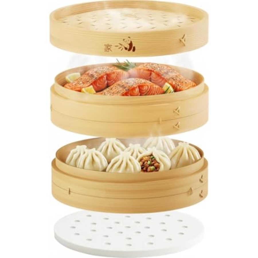 Bamboo Steamer Basket - 2-Tier - Bao Steamer Bamboo recensione e prezzo