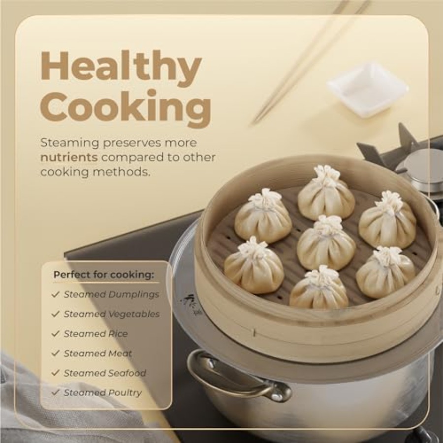 Bamboo Steamer Basket - 2-Tier - Bao Steamer Bamboo recensione e prezzo
