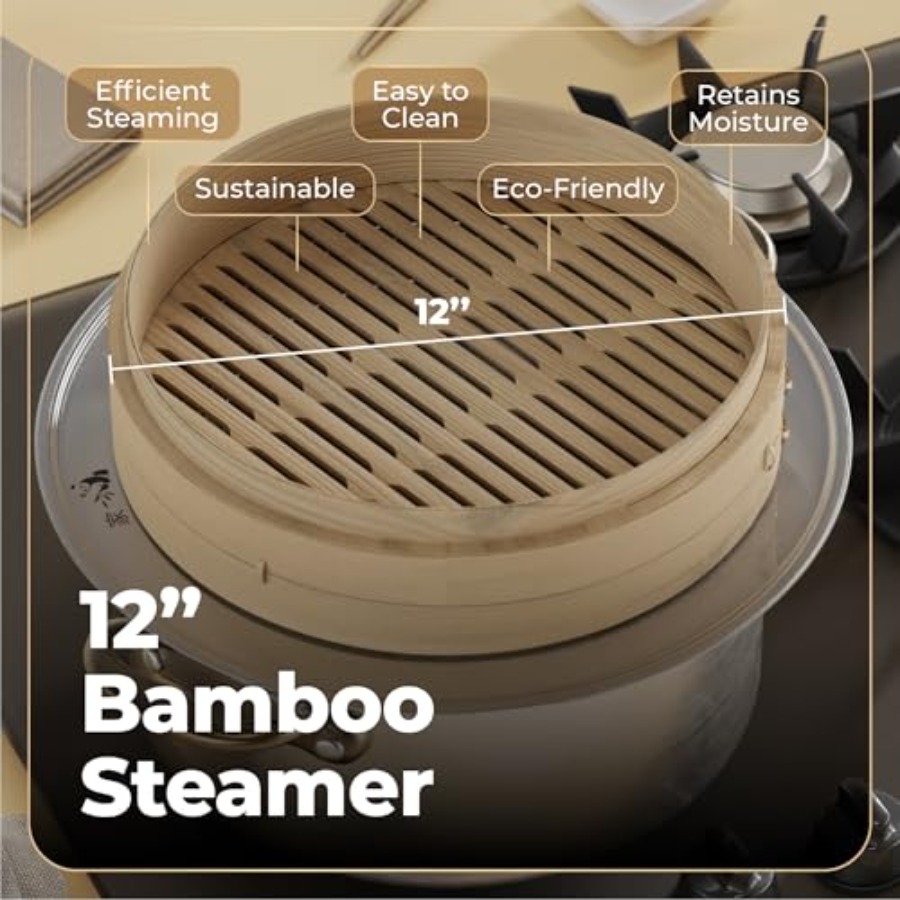 Bamboo Steamer Basket - 2-Tier - Bao Steamer Bamboo recensione e prezzo