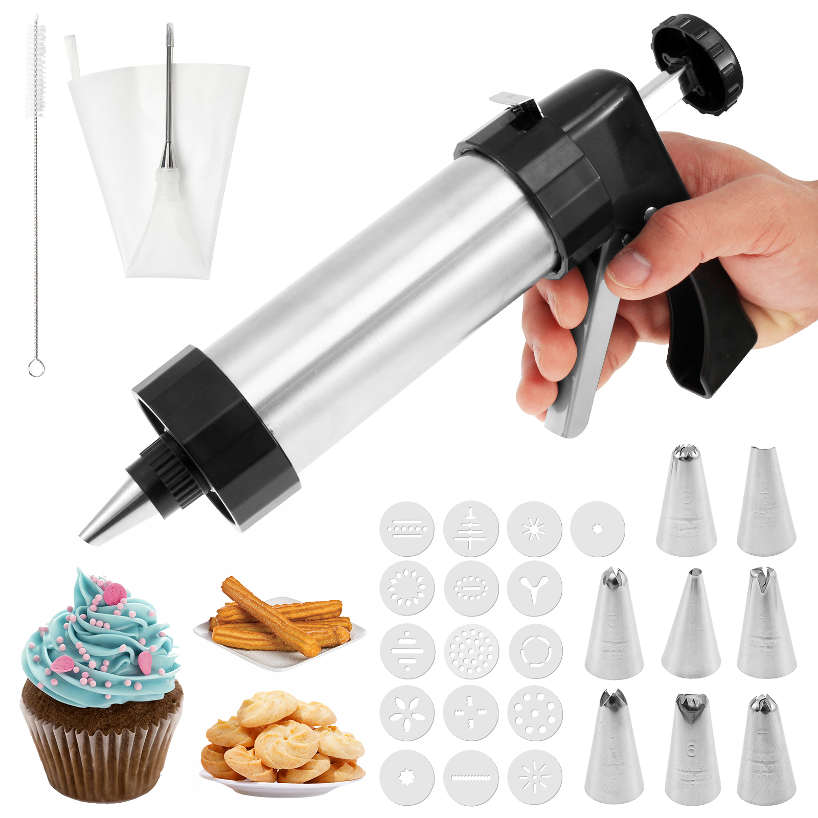 Stainless Steel Cookie Gun Chu - Churros Maker Gun recensione e prezzo