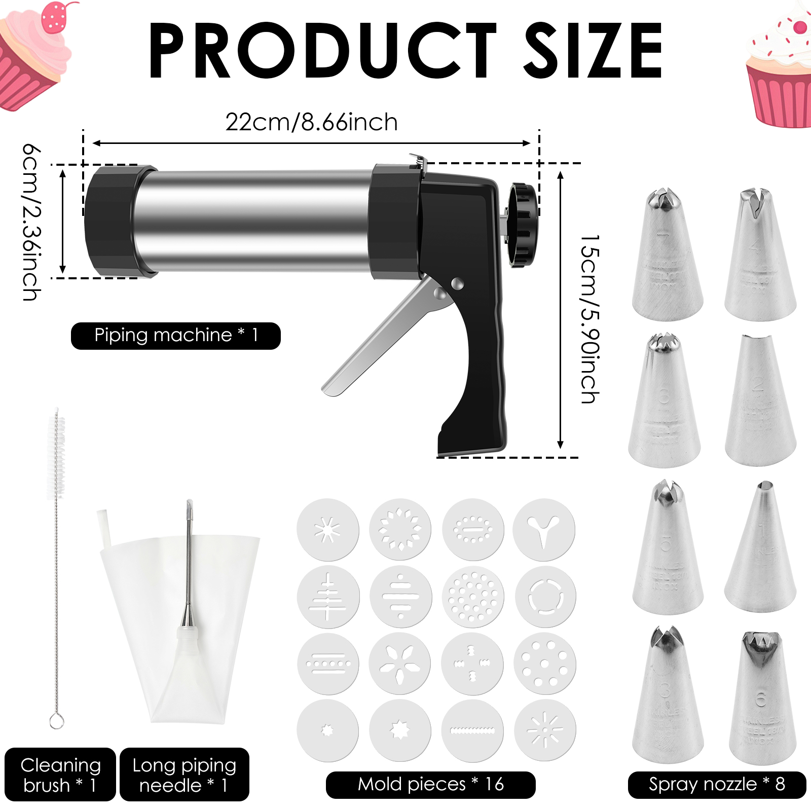 Stainless Steel Cookie Gun Chu - Churros Maker Gun recensione e prezzo