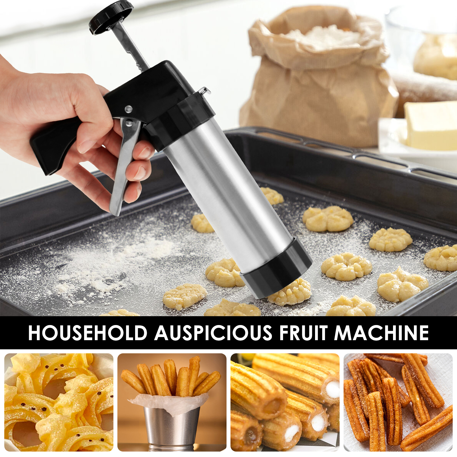 Stainless Steel Cookie Gun Chu - Churros Maker Gun recensione e prezzo